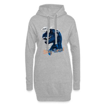 T-Rex Stay Tuned - Hoodie-Kleid - Grau meliert - Vorne