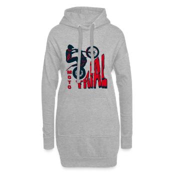 Moto Trial - Trial Bike - Motorrad Motocross - Hoodie-Kleid - Grau meliert - Vorne