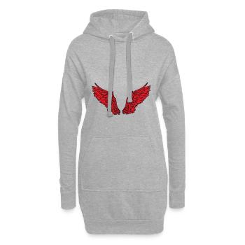 Flügel Engelsflügel himmlisch Engel Satan teuflisc - Hoodie-Kleid - Grau meliert - Vorne