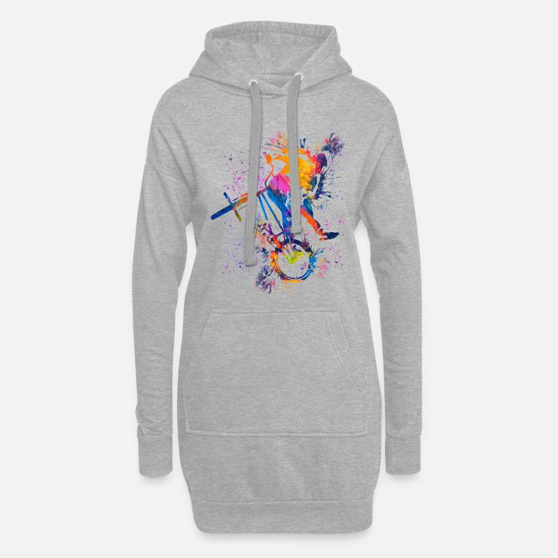 BMX / Bmx / bmx / Geschenkidee / Geburtstag - Hoodie-Kleid - Grau meliert