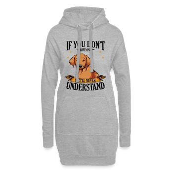 Héros chien avec la bannière Golden Retriever - Sweat-shirt à capuche long Femme - gris chiné - Devant