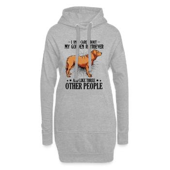 Golden Retriever Side Profile - Hoodie Dress - heather grey - Front