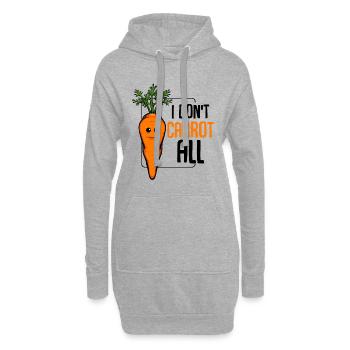 Karotte mit Gesicht und Schrift - Hoodie-Kleid - Grau meliert - Vorne