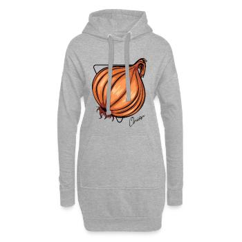 Orangen Zwiebel Vektorkunst - Hoodie-Kleid - Grau meliert - Vorne