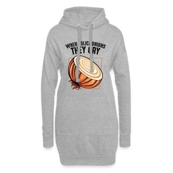 Kürbis-Scheiben Illustration Herbst - Hoodie-Kleid - Grau meliert - Vorne