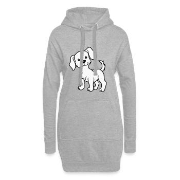 Hund Haustiere Hunde Kinder Hundeliebhaber Kind - Hoodie-Kleid - Grau meliert - Vorne
