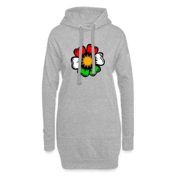 Pop Art Flower Star dans des couleurs fluorescentes - Sweat-shirt à capuche long Femme - gris chiné - Devant