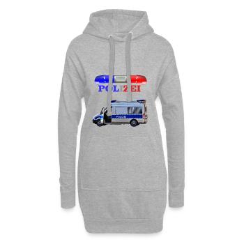 Voiture de police d'anniversaire pour enfants Noël - Sweat-shirt à capuche long Femme - gris chiné - Devant