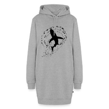 Ombre de requin - Sweat-shirt à capuche long Femme - gris chiné - Devant
