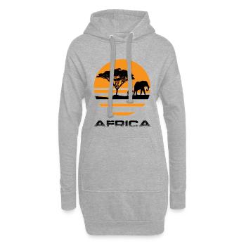 Afrika - Hoodie-Kleid - Grau meliert - Vorne