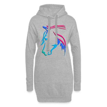 Équitation - Cavalier - Sport équestre - Tête de cheval cool - Sweat-shirt à capuche long Femme - gris chiné - Devant