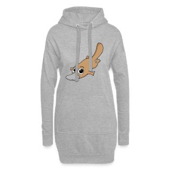 Schnabeltier - Hoodie-Kleid - Grau meliert - Vorne