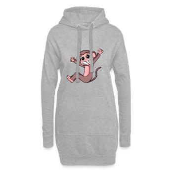 Monkey - Hoodie Dress - heather grey - Front
