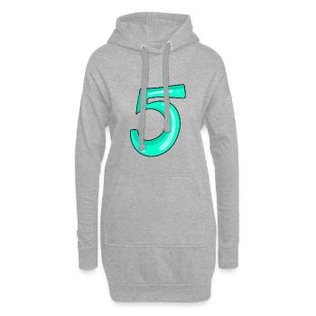 5 - Sweat-shirt à capuche long Femme - gris chiné - Devant