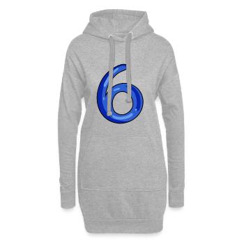 6 - Hoodie-Kleid - Grau meliert - Vorne