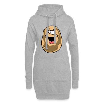 Pomme de terre Pommes de terre Tubercule joyeux joyeux Légumes - Sweat-shirt à capuche long Femme - gris chiné - Devant
