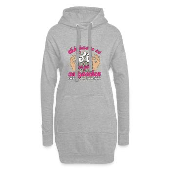 Jahrgang 1976 Vintage 50. Geburtstag Retro Damen - Hoodie-Kleid - Grau meliert - Vorne