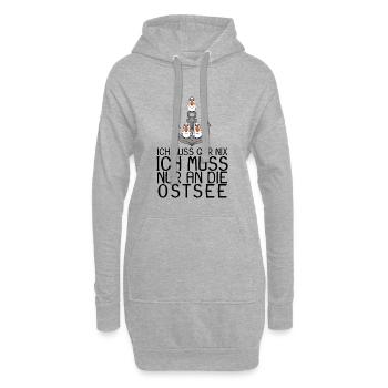 Ostsee Urlaub Geschenk - Hoodie-Kleid - Grau meliert - Vorne