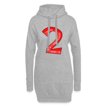 2 - Sweat-shirt à capuche long Femme - gris chiné - Devant