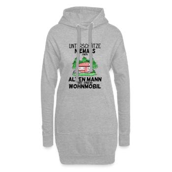 Alter Mann Wohnmobil - Hoodie-Kleid - Grau meliert - Vorne