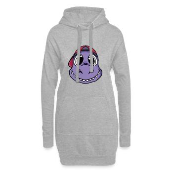 Dinosaures - Sweat-shirt à capuche long Femme - gris chiné - Devant