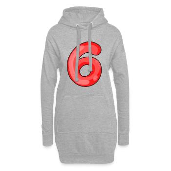 6 - Hoodie-Kleid - Grau meliert - Vorne