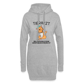 Tier Tierarzt Tiermedizin Geschenk - Hoodie-Kleid - Grau meliert - Vorne