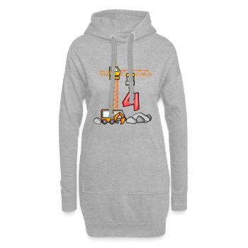 Bagger T-Shirt 4. Geburtstag 4 Jahre Jungen Shirt - Hoodie-Kleid - Grau meliert - Vorne