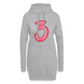 3 - Hoodie-Kleid - Grau meliert - Vorne