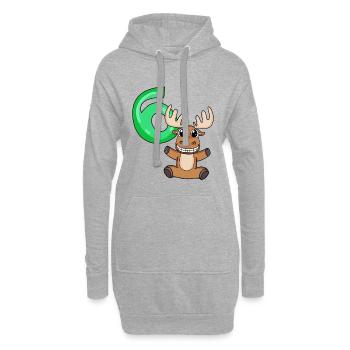 6 anniversaire de Elch - 6 ans - Sweat-shirt à capuche long Femme - gris chiné - Devant