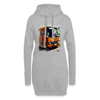 Vintage Ikarus Bus - Sweat-shirt à capuche long Femme - gris chiné - Devant