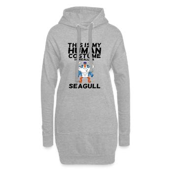 La mouette - Sweat-shirt à capuche long Femme - gris chiné - Devant