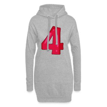 4 - Sweat-shirt à capuche long Femme - gris chiné - Devant
