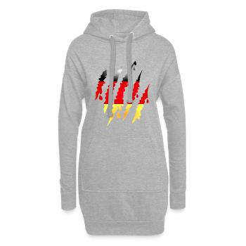 Krallen Kratzer mit Deutschland Flagge - Hoodie-Kleid - Grau meliert - Vorne