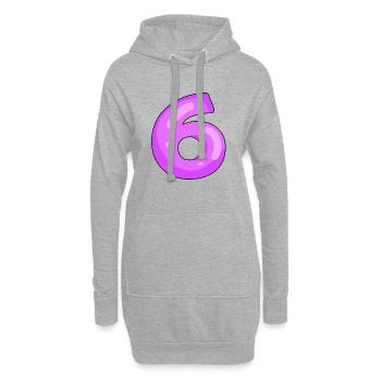 6 Lila - Hoodie-Kleid - Grau meliert - Vorne