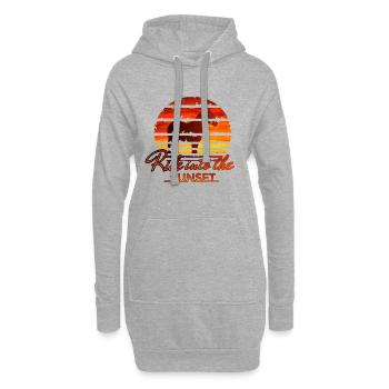 Pferde Sonnenuntergang Vintage Reiten - Hoodie-Kleid - Grau meliert - Vorne