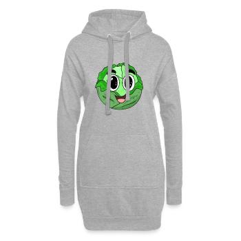 Doux chou - Sweat-shirt à capuche long Femme - gris chiné - Devant