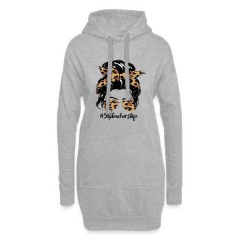 Leopard Bow Hair & Sunglasses - Hoodie Dress - heather grey - Front