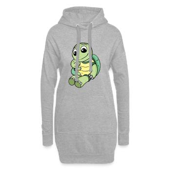 Turtle Family - Turtle with Baby - Hoodie Dress - heather grey - Front