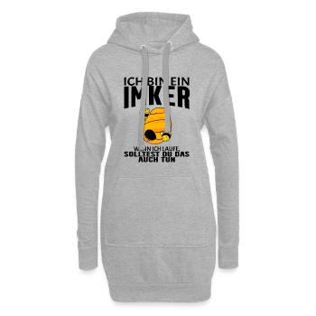 Bienen Imker Biene - Hoodie-Kleid - Grau meliert - Vorne