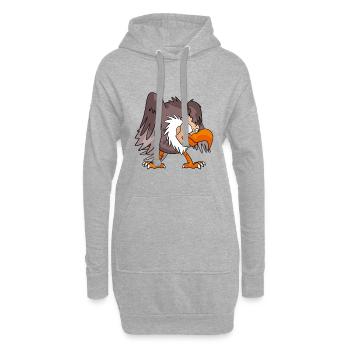 Vautours - Sweat-shirt à capuche long Femme - gris chiné - Devant