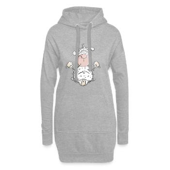 Funny Yoga Mouton I Jeu de mots Fun Moutons - Sweat-shirt à capuche long Femme - gris chiné - Devant