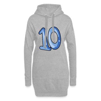 10 - Sweat-shirt à capuche long Femme - gris chiné - Devant