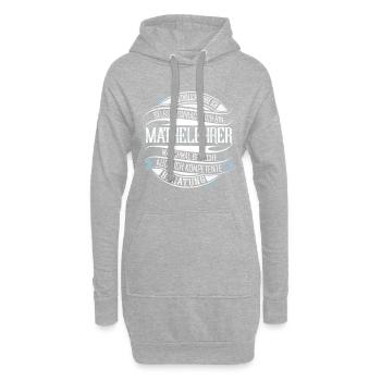 Mathelehrer - Hoodie-Kleid - Grau meliert - Vorne