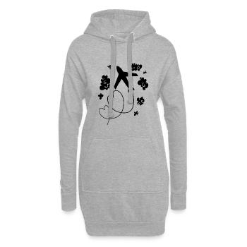 Avion - Sweat-shirt à capuche long Femme - gris chiné - Devant