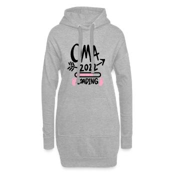 Oma 2022 - Werdende Oma 2022 - Hoodie-Kleid - Grau meliert - Vorne
