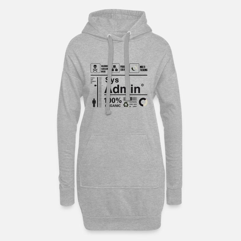 sys admin computer nerd pc kit programmer humor lo - Hoodie Dress - heather grey