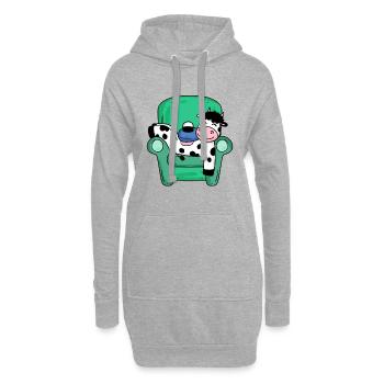 Kuh - Hoodie-Kleid - Grau meliert - Vorne