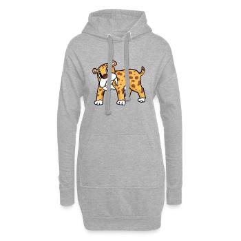 Tigre à dents de sabre - Sweat-shirt à capuche long Femme - gris chiné - Devant