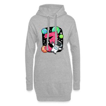 3 Geburtstag Junge - 3 Jahre alt - Ich bin 3 - Hoodie-Kleid - Grau meliert - Vorne